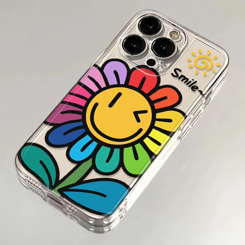彩色太阳花适用苹果iPhone16/15手机壳13新款14华为vivo小米oppo