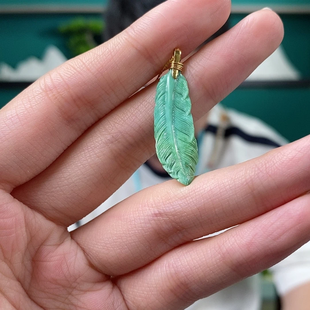 绿松石18K金镶嵌珠宝奇石