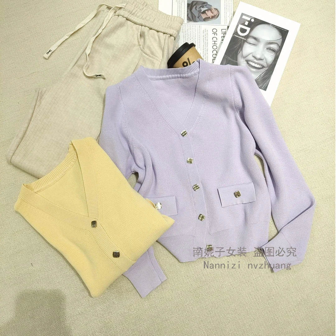 南妮子女装严选春季新款清新甜美风简约单调时尚针织衫HGD5653