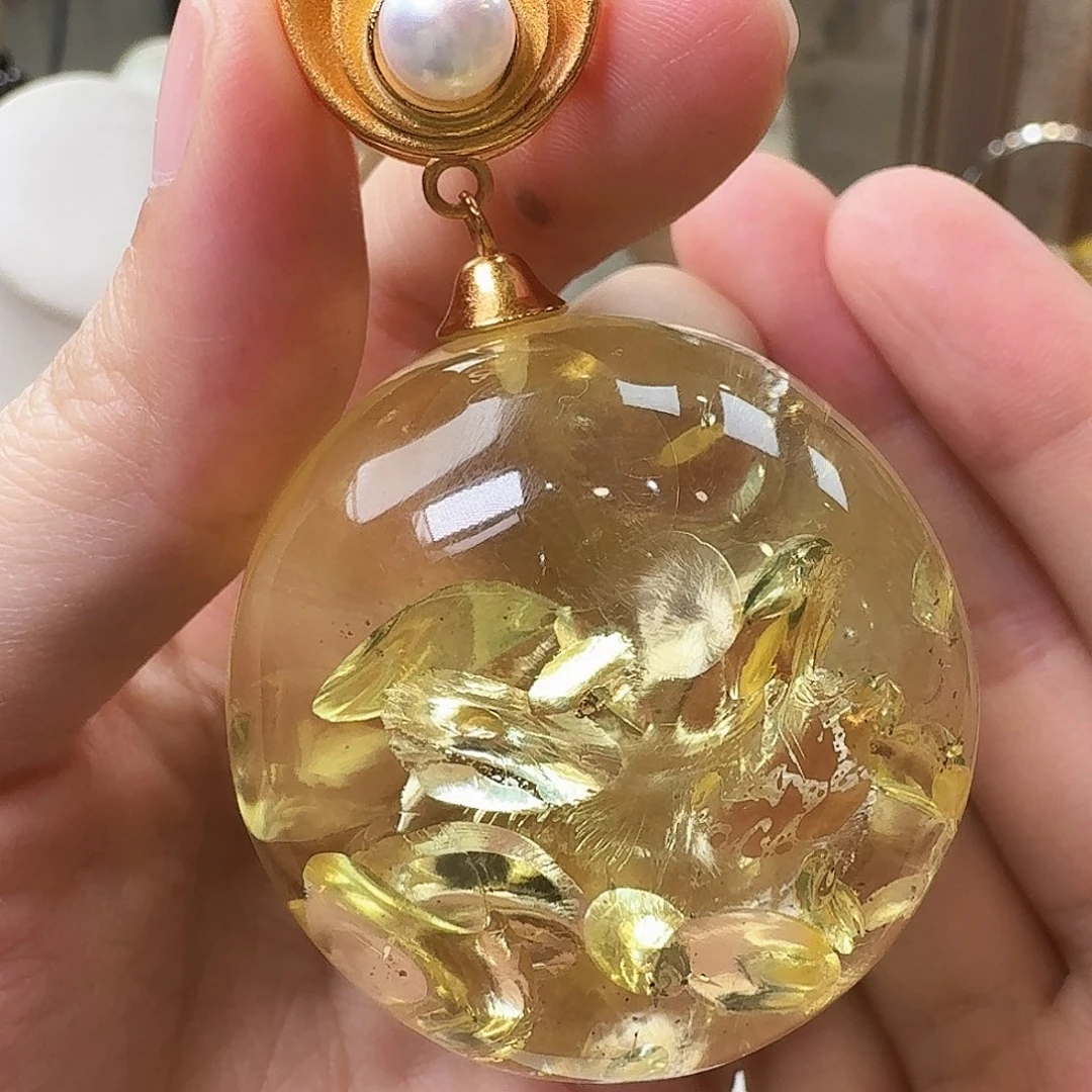 琥珀未镶嵌颈饰吊坠