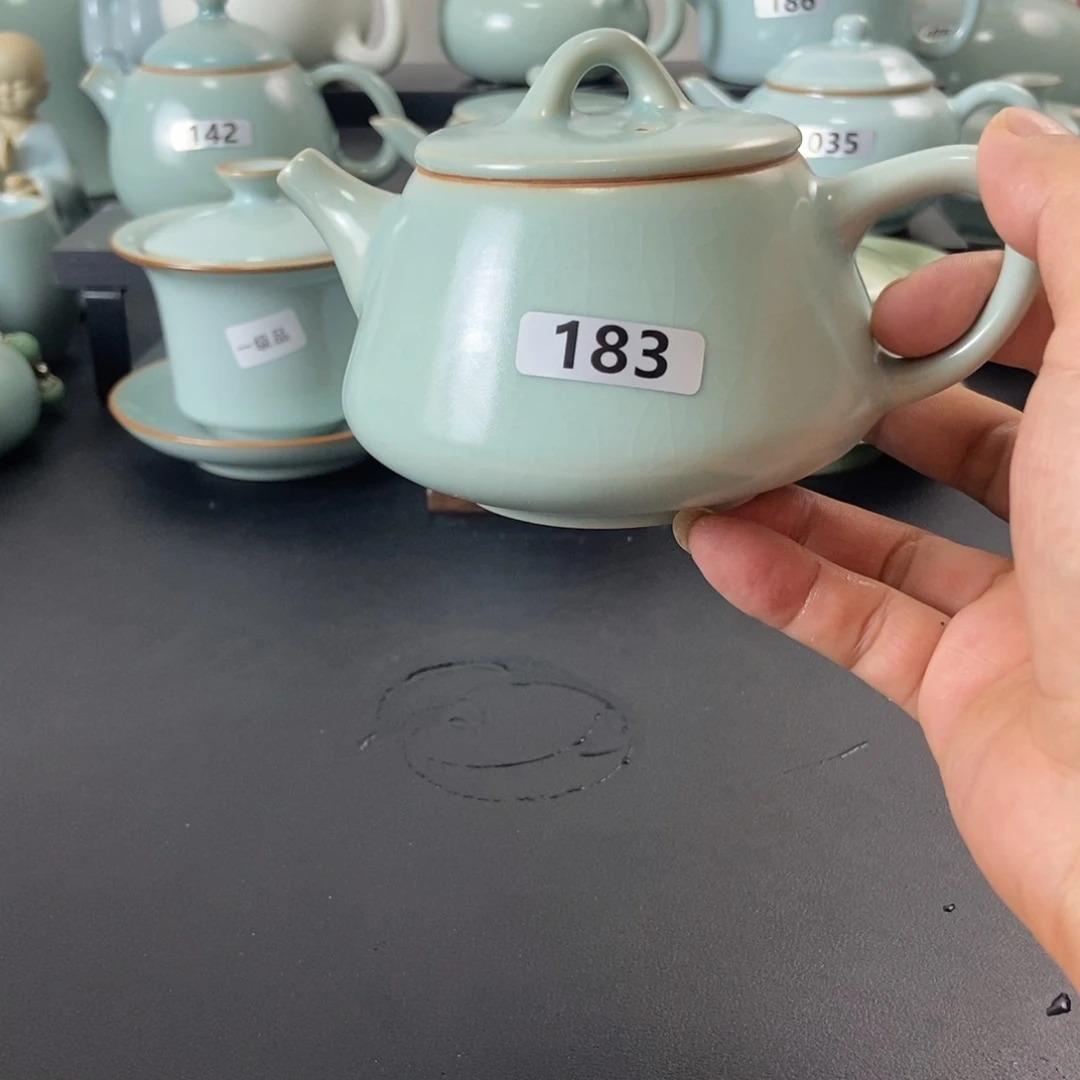 壶微瑕仿古釉手工石瓢壶