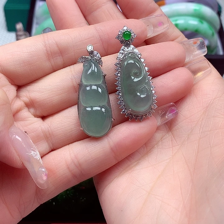 林***纯颈饰银S925镶嵌翡翠翡翠