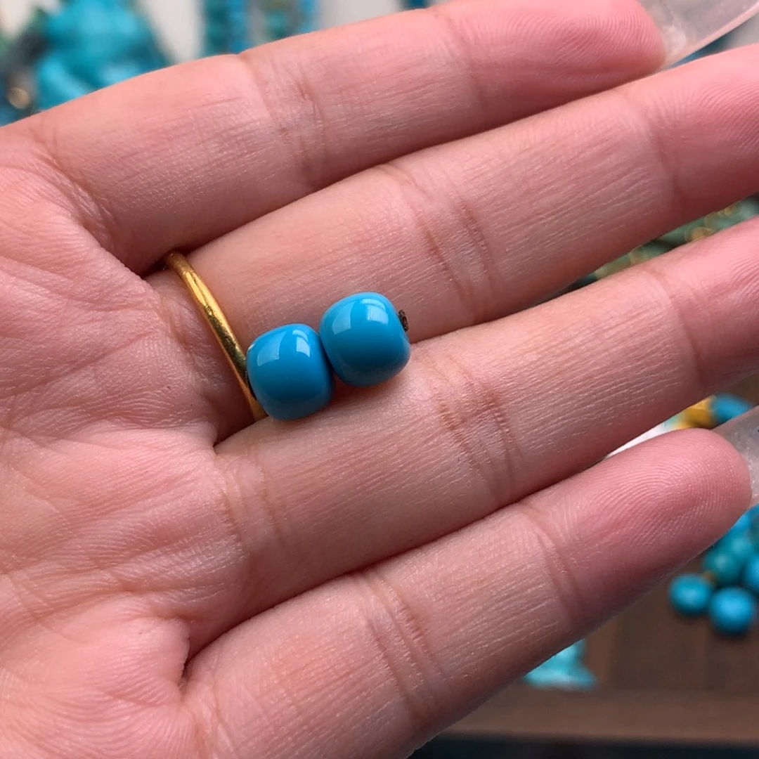 ****洋绿松石合金珠宝半成品老型对珠