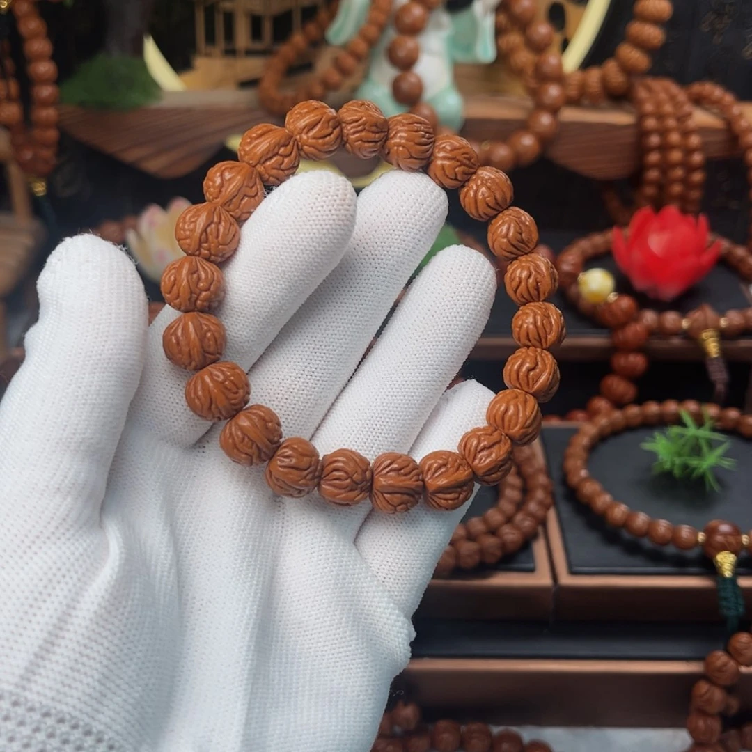 吊坠桃核龙*香12双脊龙手串