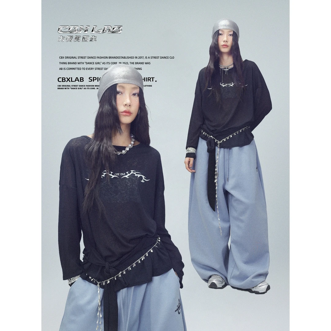 CBXLAB街舞潮牌系腰多穿微透上衣辣妹爵士辣妹设计感欧美街头ins