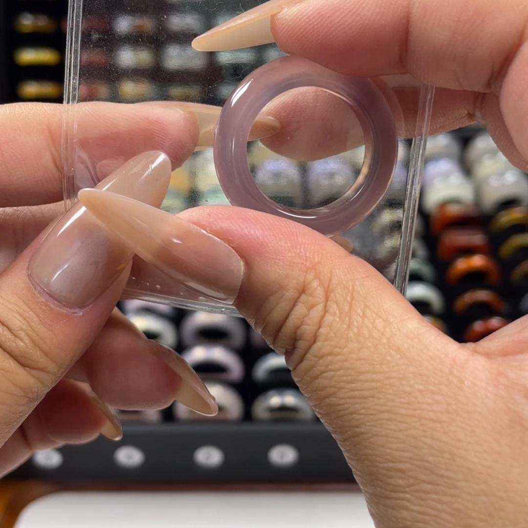 玛瑙/玉髓未镶嵌戒指4号港码22.5直径19@.7