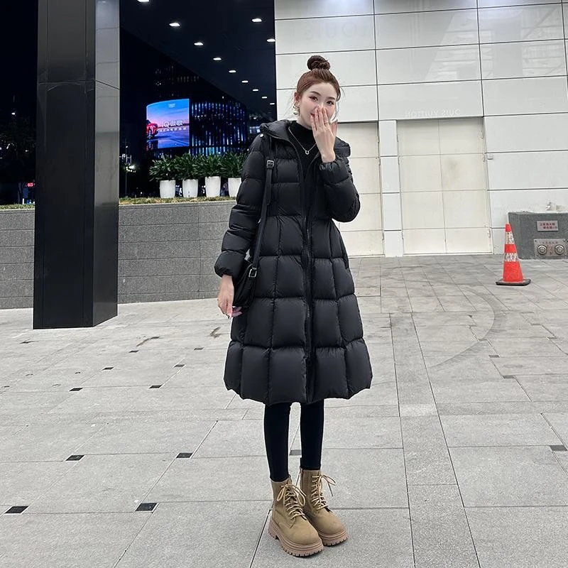 【青货】H小蛮腰羽绒服女中长款收腰2025新款显瘦