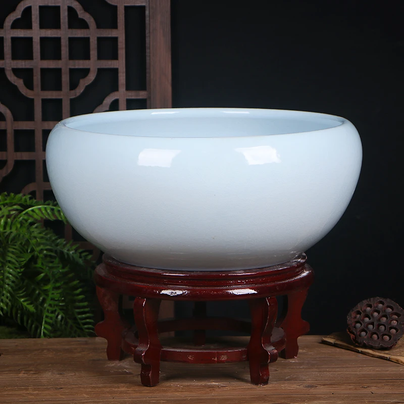 景德镇陶瓷花盆大号水培盆碗莲睡莲铜钱草绿萝多肉盆栽阳台金鱼缸