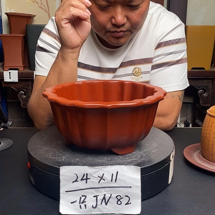 紫砂花盆货号一只JN82