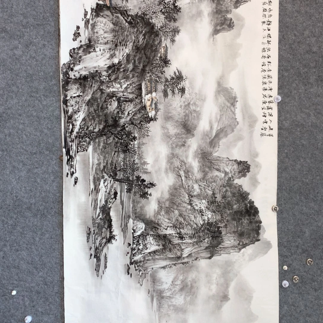 用***9国画山水作品写意