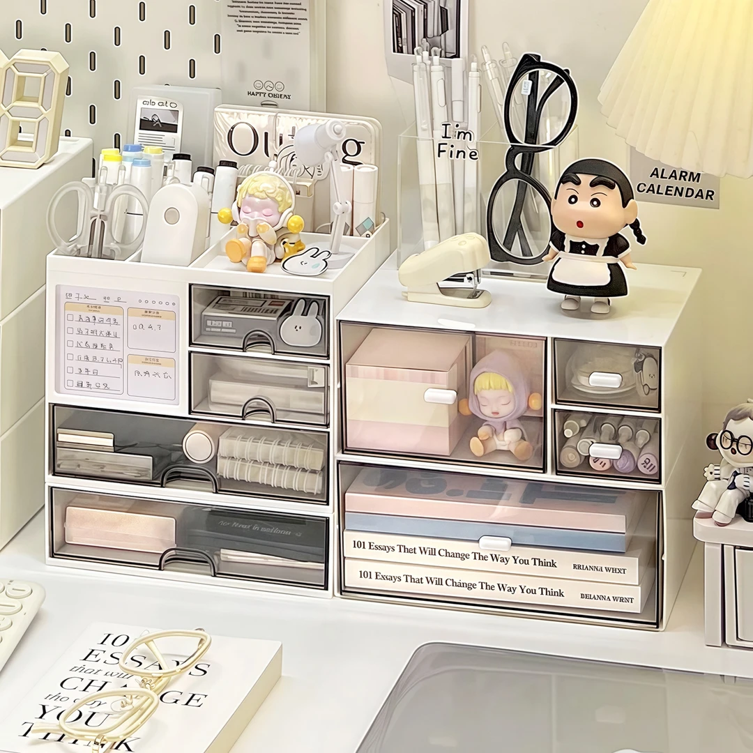 收纳盒桌面抽屉式学生文具整理神器儿童笔筒书桌改造办公室置物架
