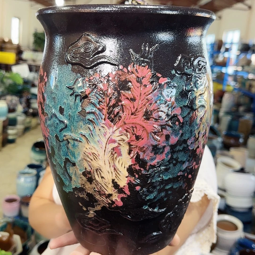 紫砂花盆高28口20