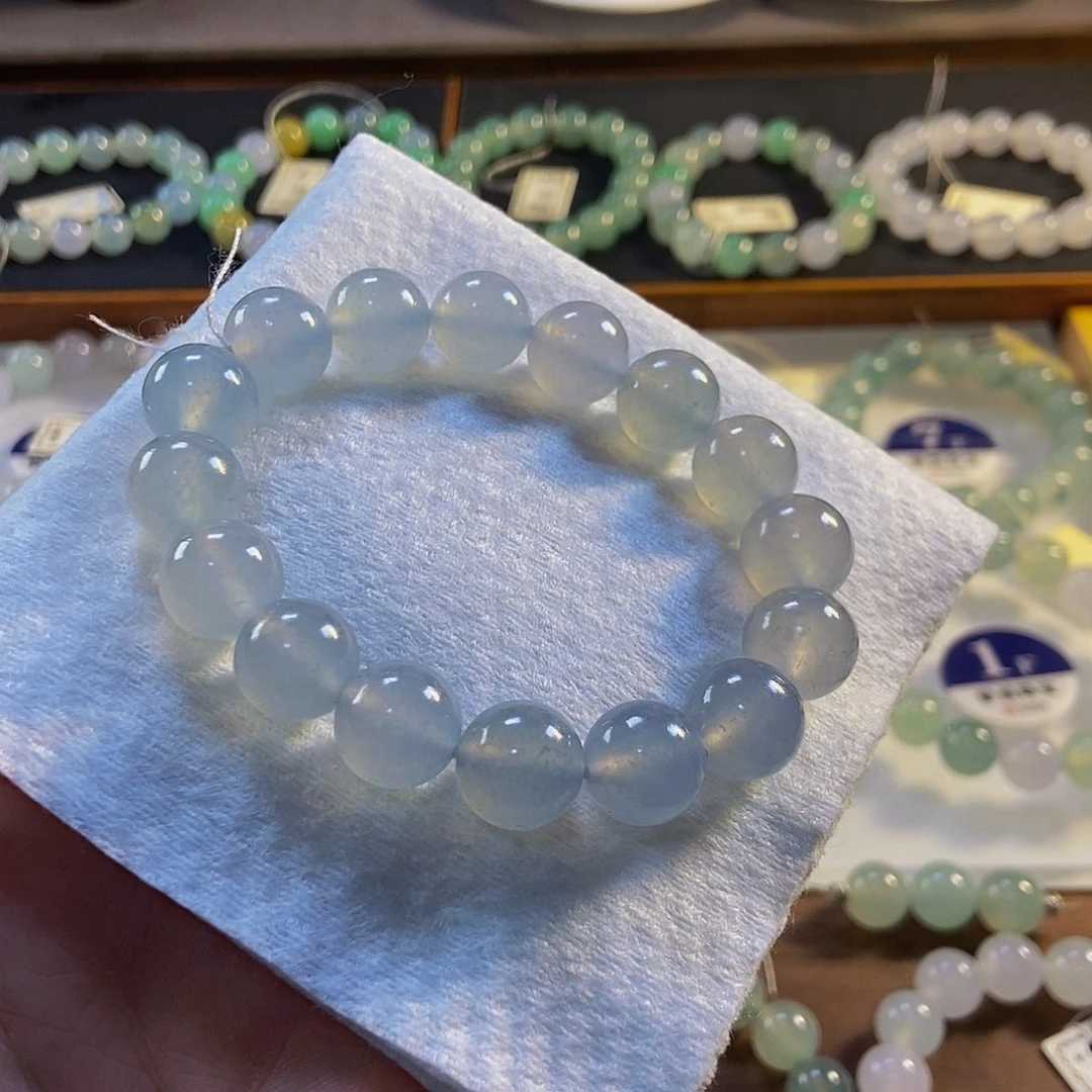 定制翡翠未镶嵌翡翠手串卡12+
