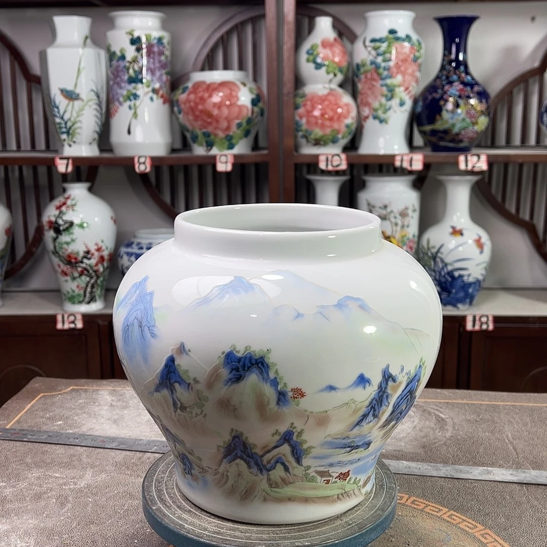 陶摆件景德镇陶瓷大口千里