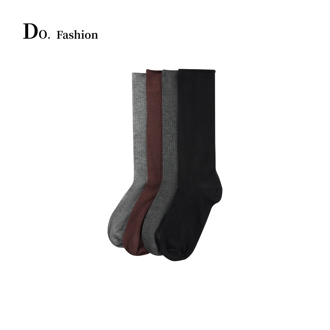 【Do.Fashion欧阳】“粉丝必入” 莱赛尔棉经典百搭弹力中筒堆堆袜