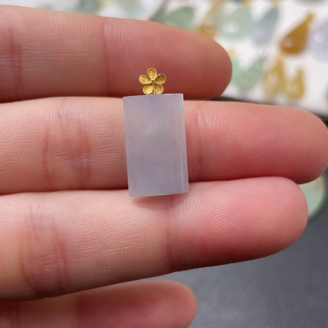 翡翠18K金镶嵌吊坠(不含链)无事牌