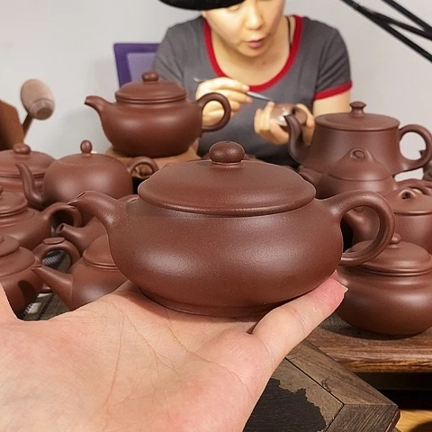 茶壶紫砂约240cc明炉原矿紫泥
