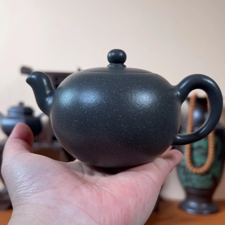紫砂茶壶一粒珠青灰泥