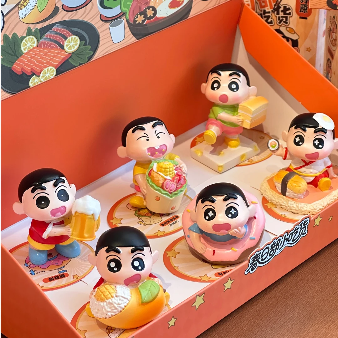 蜡笔小新盲盒春日部吃货潮玩手办可爱女生摆件生日礼物送闺蜜朋友