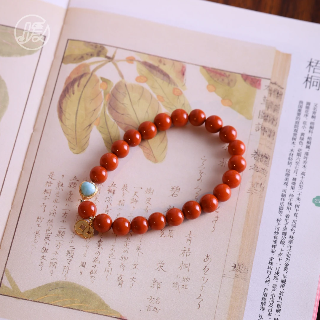 单圈南红玛瑙手串7mm搭配葫芦吊坠手链H4058多样性发一