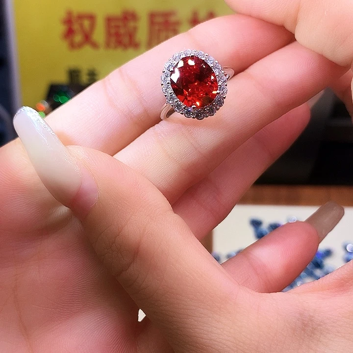 碧玺戒指银S925镶嵌