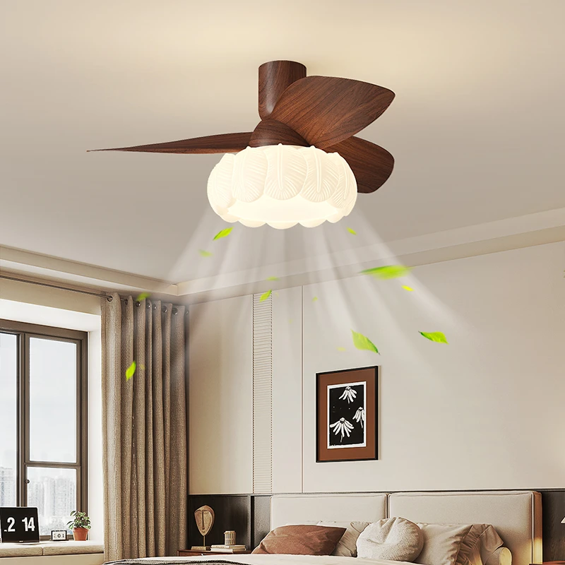 复古中古风风扇灯侘寂客厅餐厅卧室书房饭店2025新款风扇吊灯