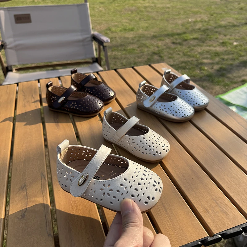 真皮女童公主鞋2025新款春夏季小女孩时尚简约洋气小皮鞋软底单鞋