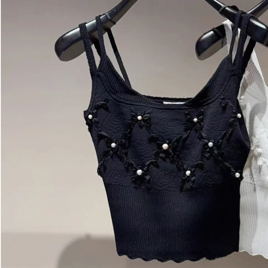 no退no换小香风娃娃领立体浮雕白色短袖针织衫2025夏季新款上衣.