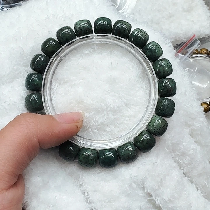 星月菩提手串376高端满绿星月菩提11桶单圈