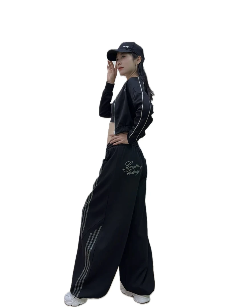 8388亮闪钻石三杠长裤运动时尚休闲百搭宽松