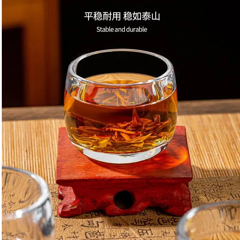 【6只装】加厚扳指杯家用透明主人杯创意加厚茶杯酒杯水杯玻璃杯