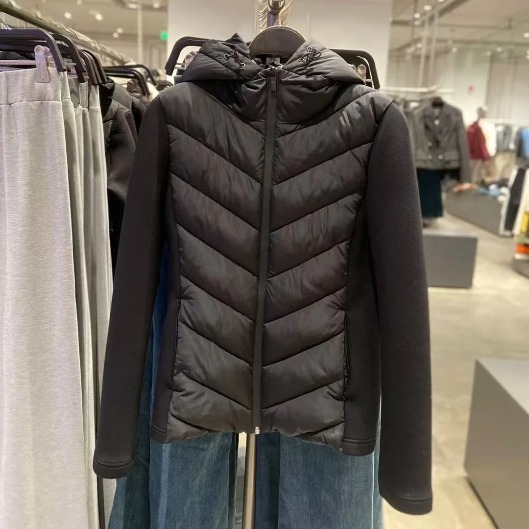 连帽女短款薄款修身型拼接男子防风时尚冬季