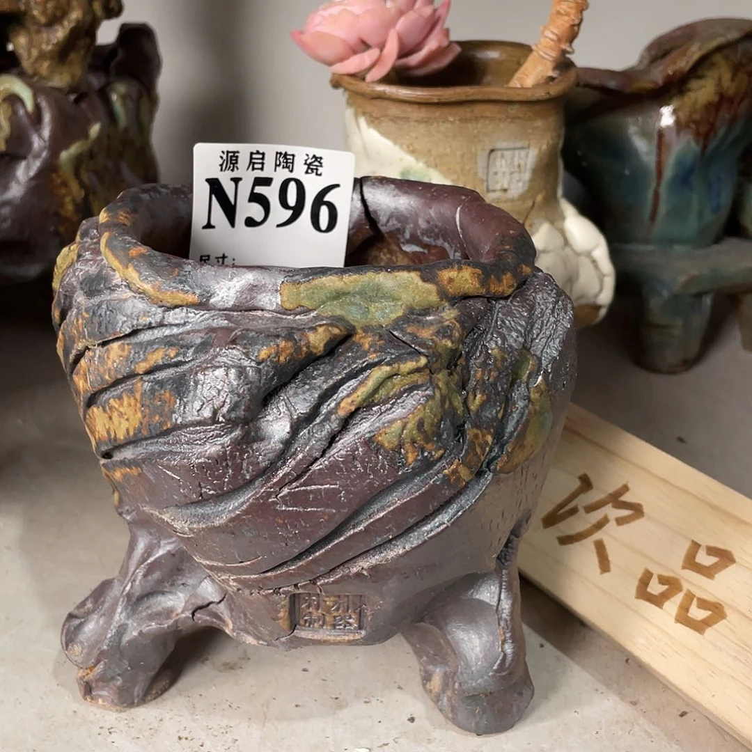 紫砂花盆景德镇陶瓷花盆596