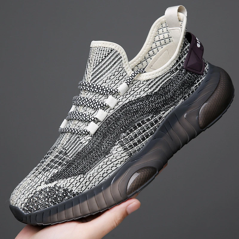 索源夏季新款飞织椰子鞋男透气薄款休闲爆米花男鞋网面潮流运动鞋