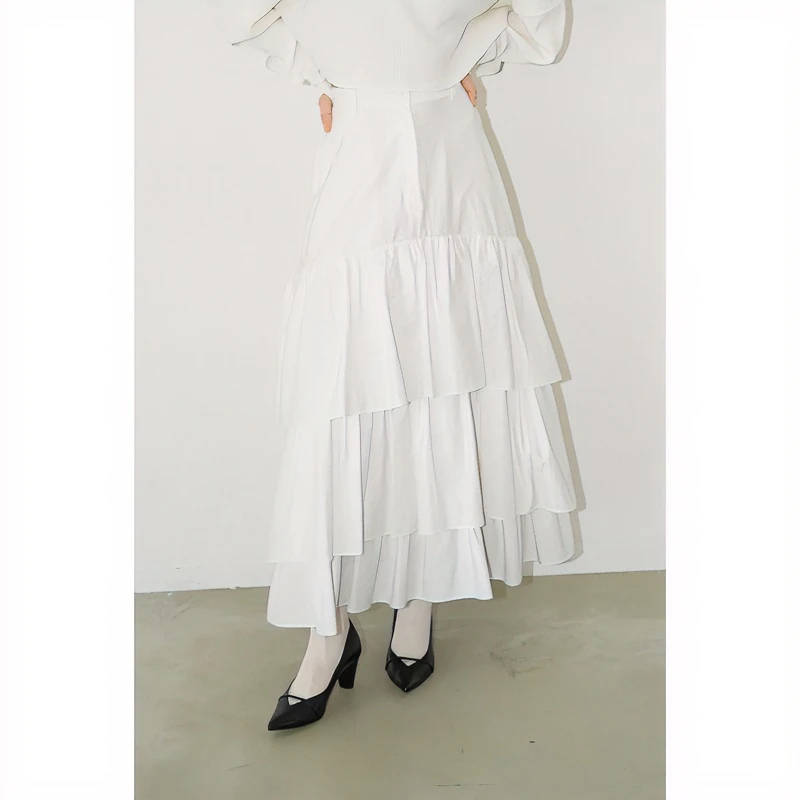 限购款 松本 分层气质百搭简约高级蛋糕半身裙【Yorozuya】显瘦高腰