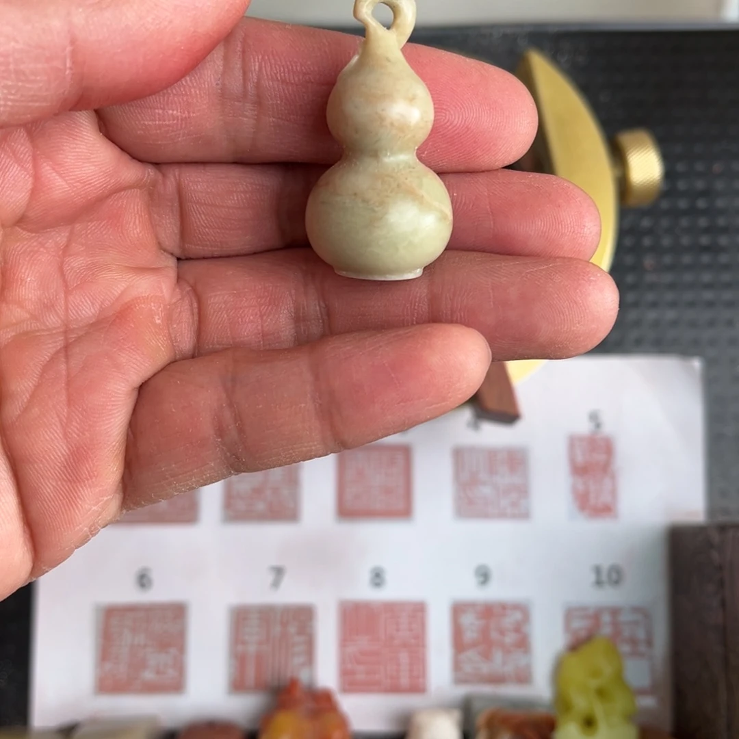 青田石印石橙*?现场纯手工定制制作精美
