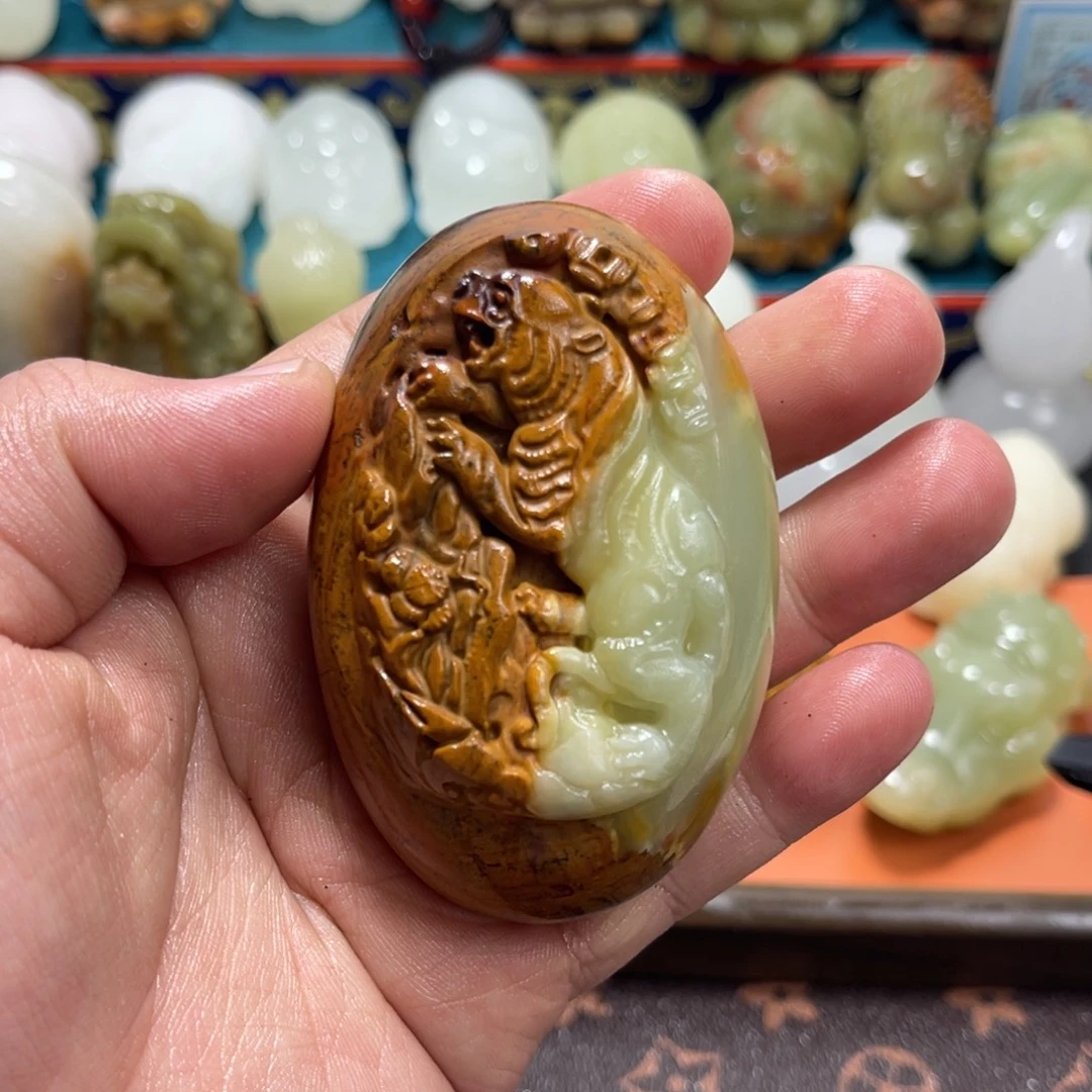 石材石材方解石手把件不退换