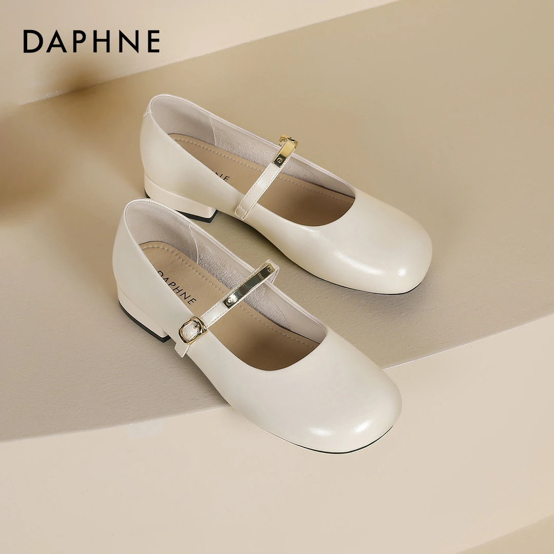 达芙妮爆款浅口玛丽珍女鞋2025夏季新款法式单鞋通勤平底小皮鞋子