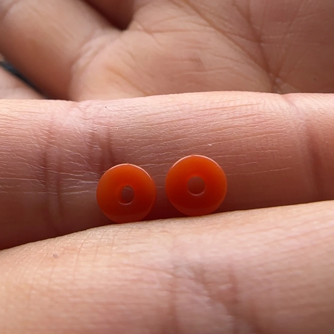 南红玛瑙隔片5x2.3一对未镶嵌时