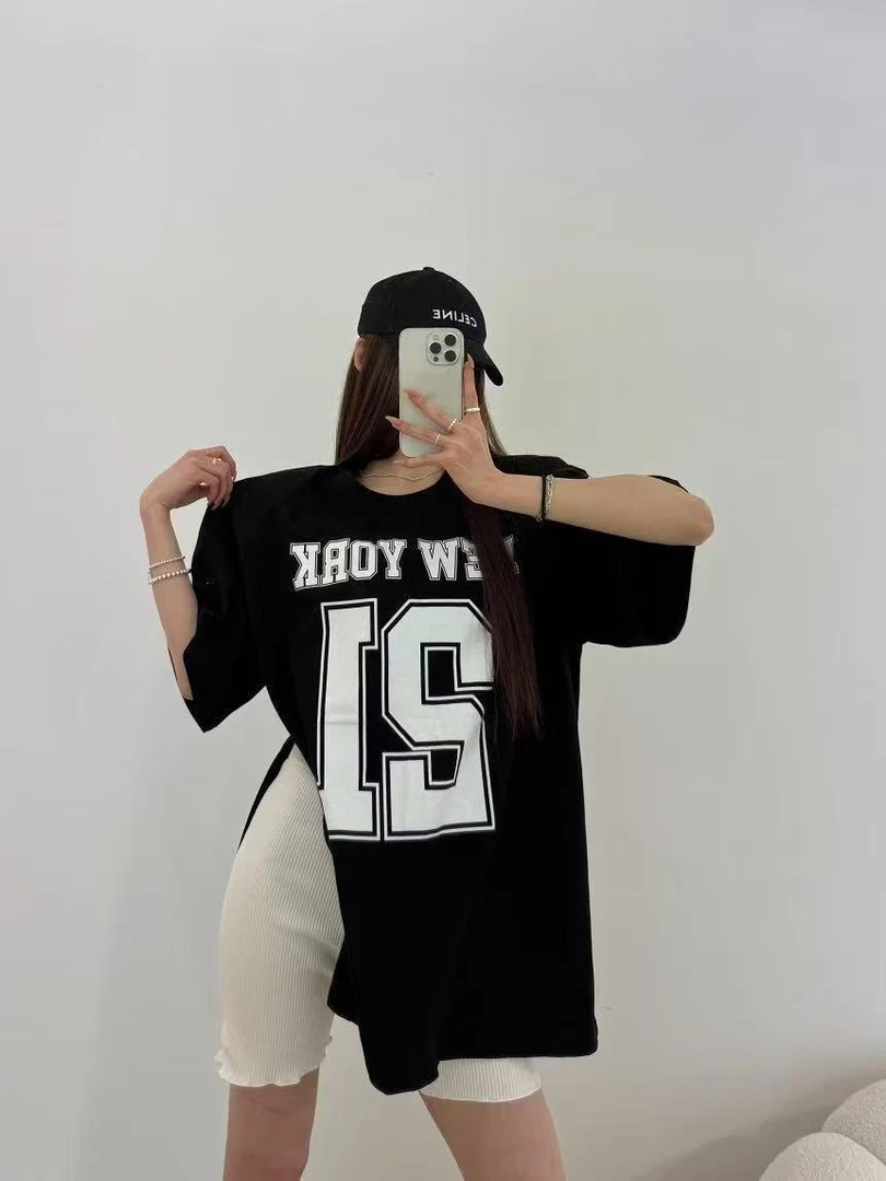 【no退no换】芳芳在韩国 东大门正品代购/A-del/数字图案短袖T恤