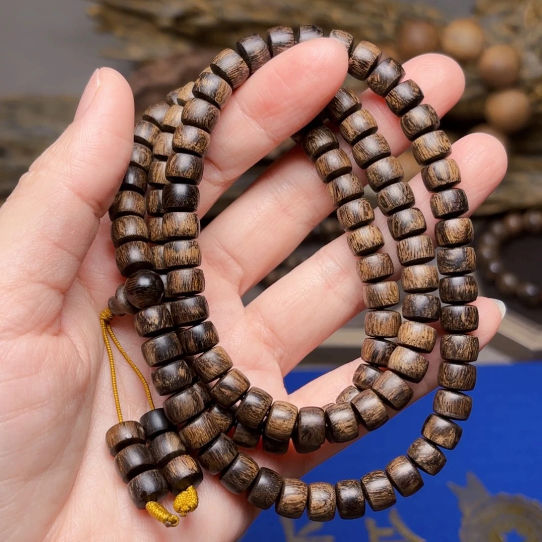 沉香手串越南富森红土瘤疤0.6×0.8×108