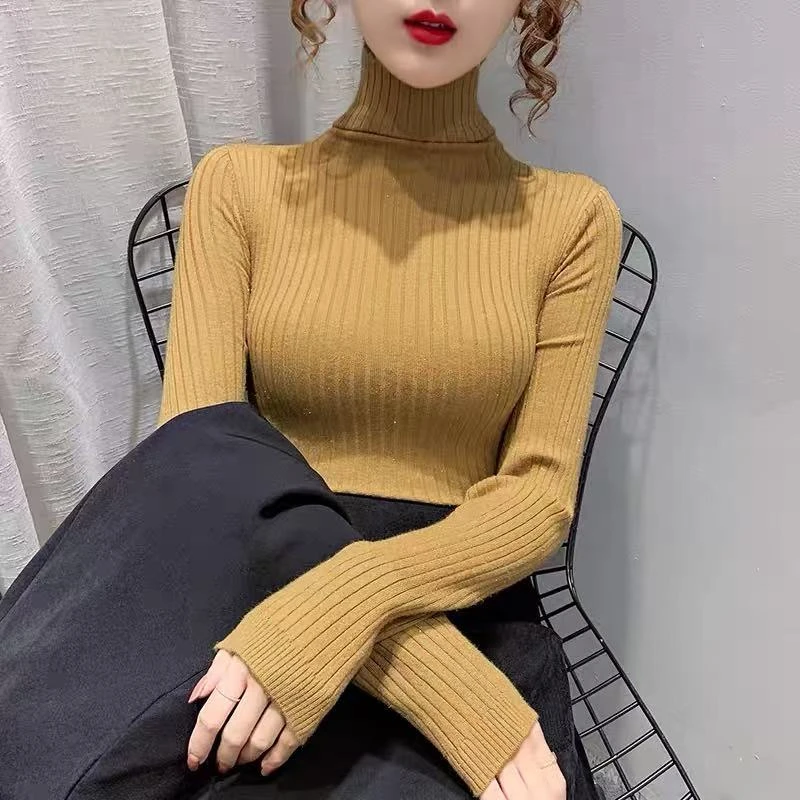 高领打底衫女2025新款秋冬内搭可外穿时尚洋气加厚毛衣上衣女