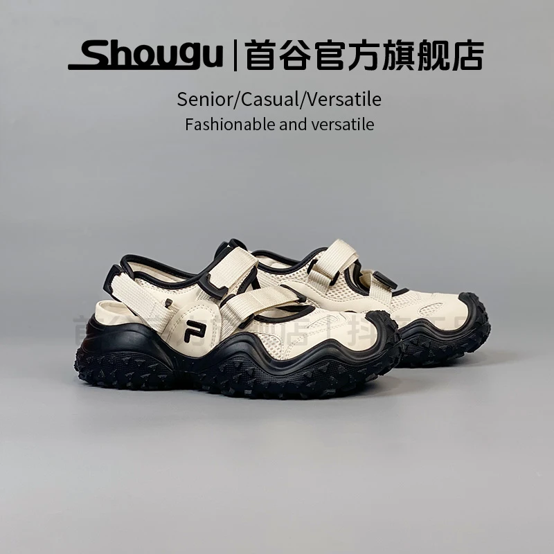 首谷设计感小众丑萌玛丽珍厚底真皮罗马鞋夏季新款镂空透气凉鞋