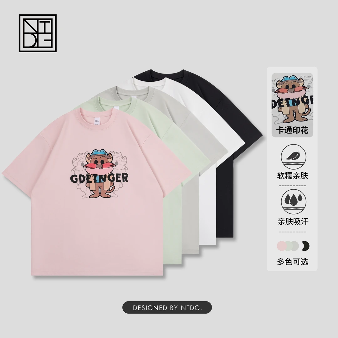 2025新款夏季圆领卡通设计感短袖休闲T恤 90212