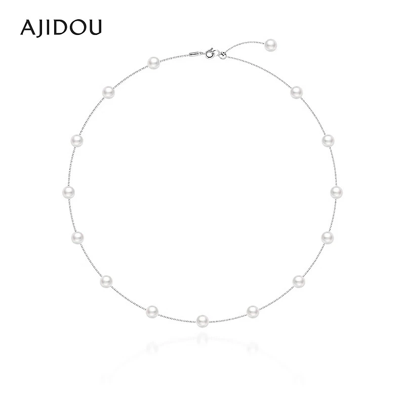 合金仿珍珠项链 AJIDOU阿吉豆项链女款珍珠满天星锁骨链设计感叠