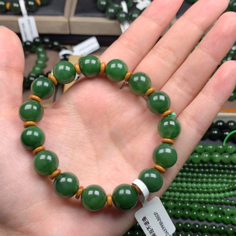 【闪购商品】未镶嵌手串和田玉（碧玉）12m