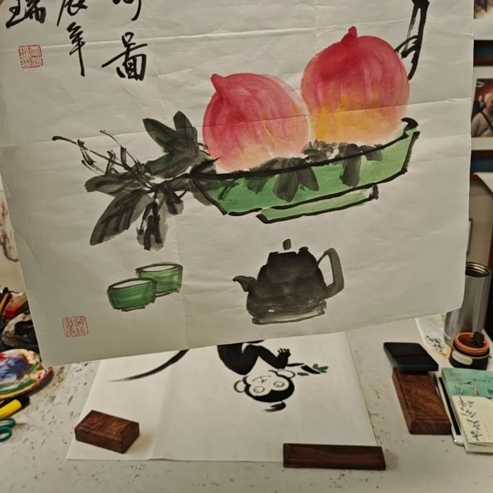 国画贾海瑞老师现场定制