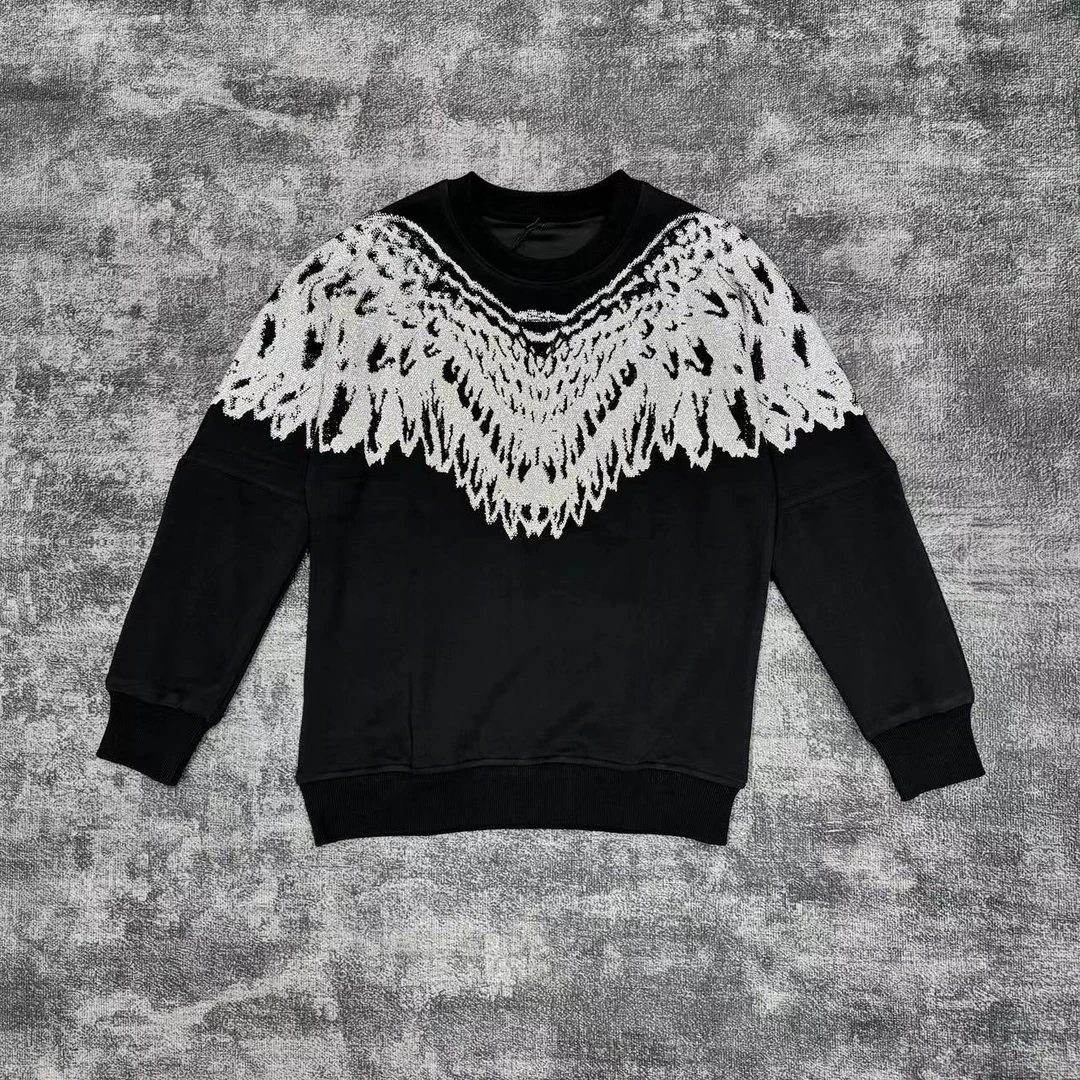 轻奢潮牌星星休闲宽松镶钻运动翅膀烫钻短袖T恤11276