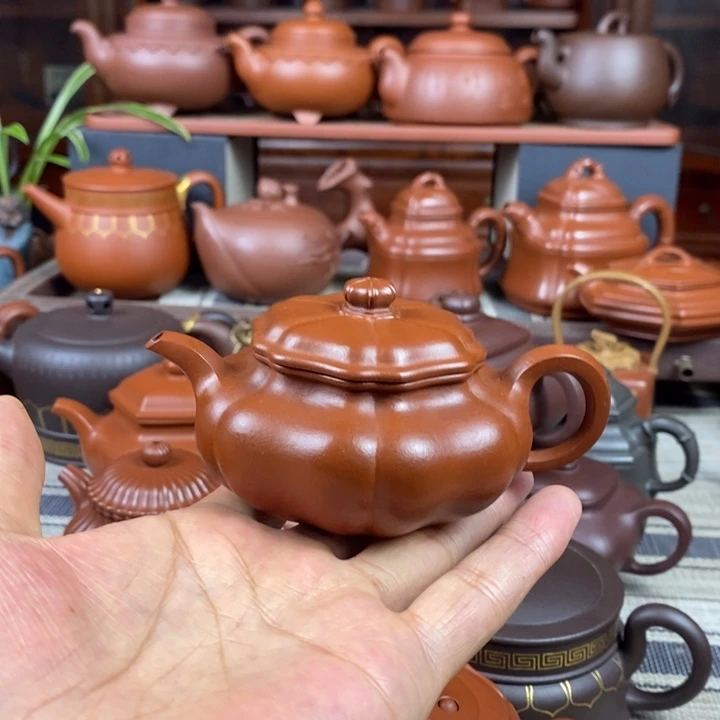 紫砂茶壶葵仿古130-300cc原矿赵庄朱泥特价