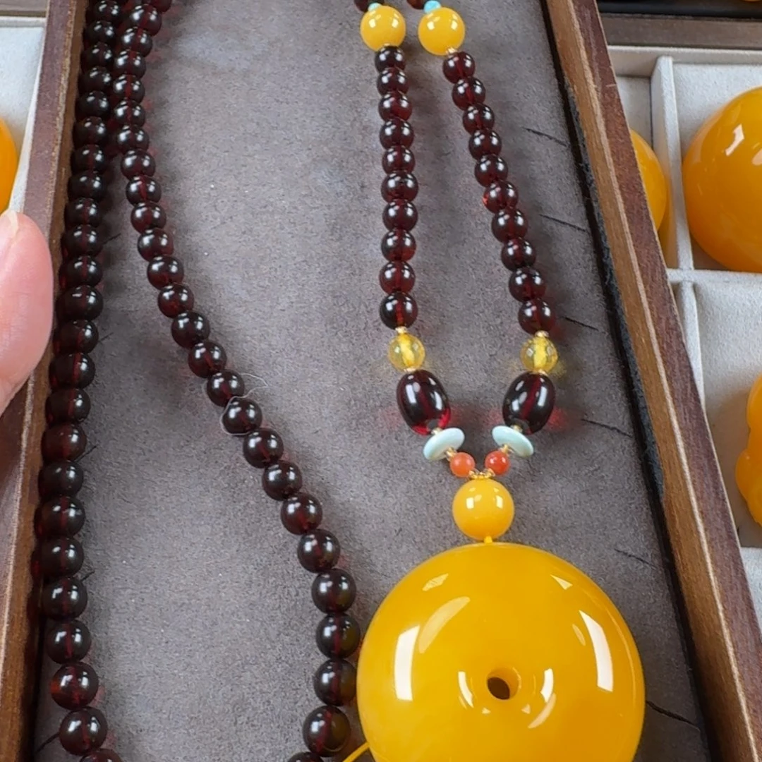 蜜蜡未镶嵌毛衣链